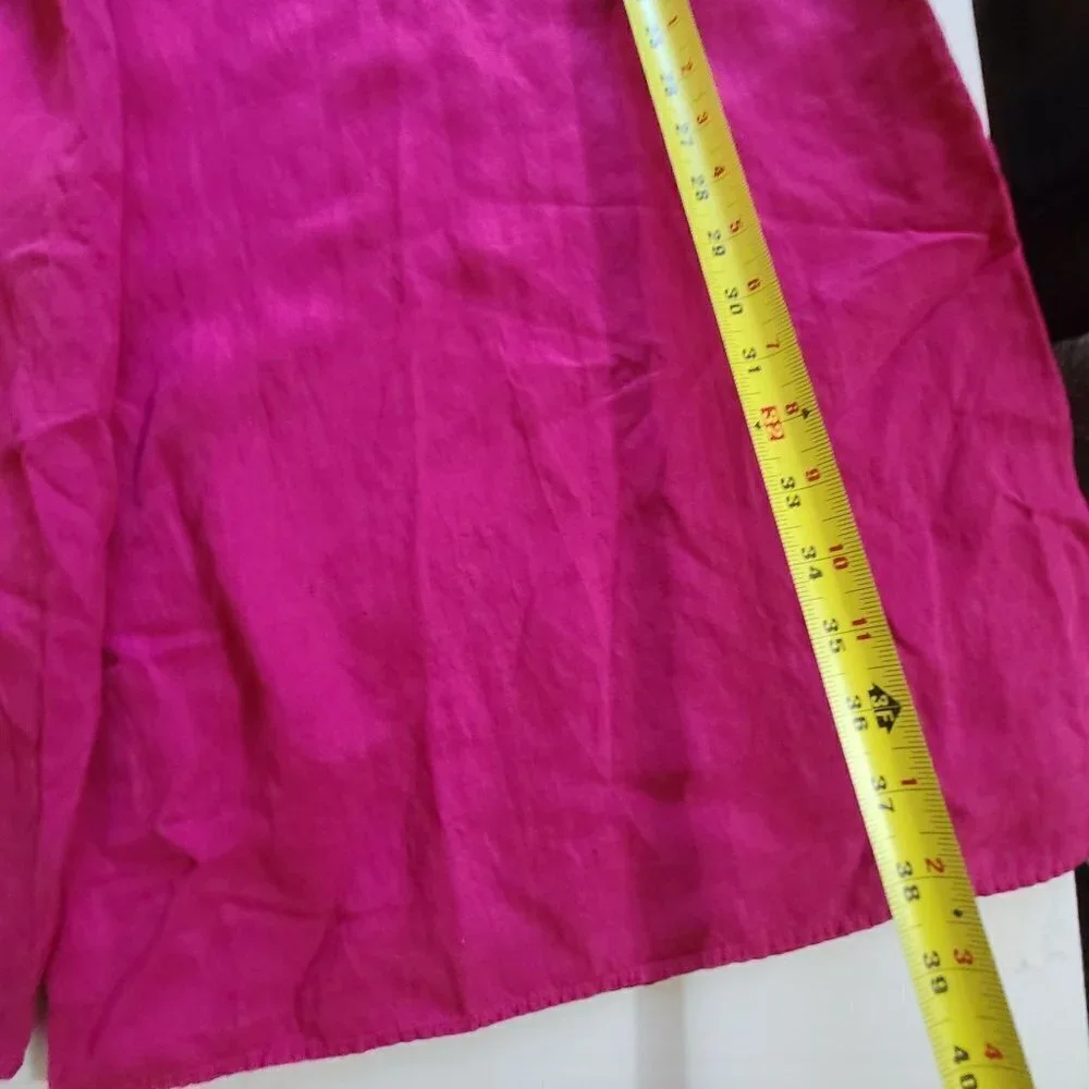 ZARA LINEN BLEND WIDE LEG PANTS FUCHSIA SIZE 4043/250